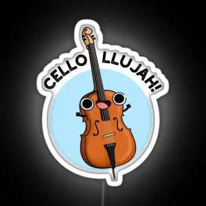 Cello Llujah Funny Cello Puns RGB Neon Sign