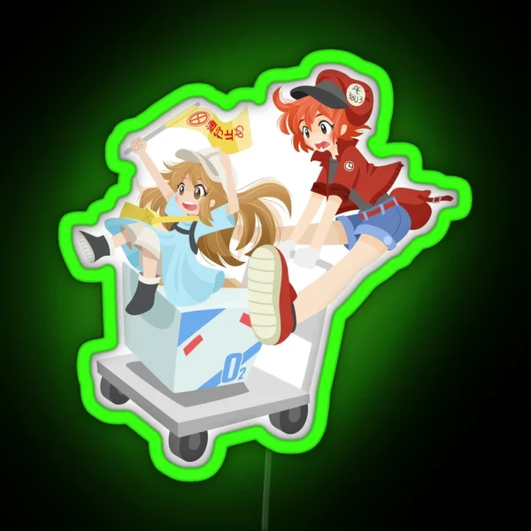Cells At Work Hataraku Saibo Red Blood Cell RGB Neon Sign