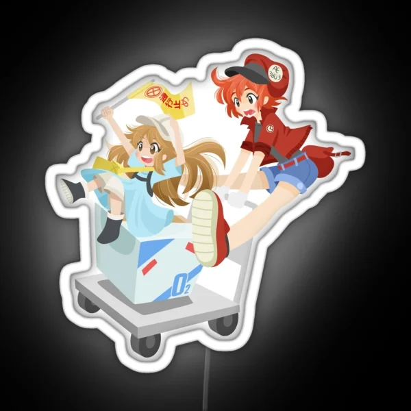 Cells At Work Hataraku Saibo Red Blood Cell RGB Neon Sign