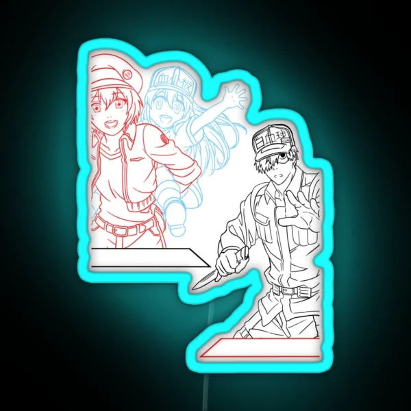 Cells At Work Line Work FOR WHITE And Other Color S RGB Neon Sign