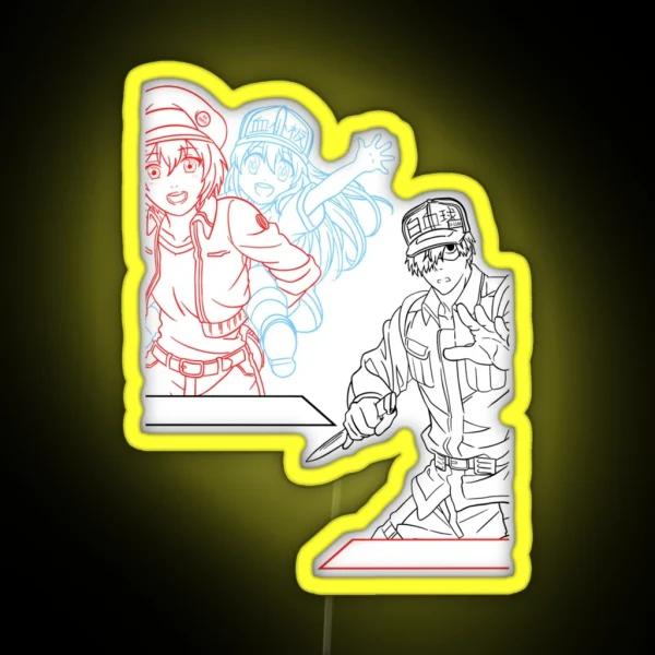 Cells At Work Line Work FOR WHITE And Other Color S RGB Neon Sign