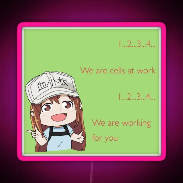 Cells At Work Platelet RGB Neon Sign
