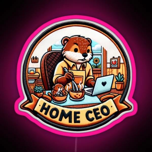 CEO Beaver Home Office Hero Motivational Munchkin RGB Neon Sign