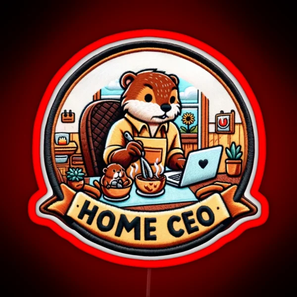 CEO Beaver Home Office Hero Motivational Munchkin RGB Neon Sign
