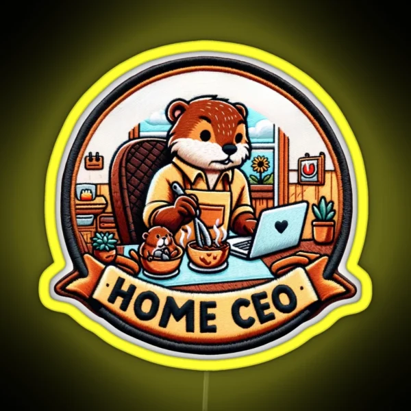 CEO Beaver Home Office Hero Motivational Munchkin RGB Neon Sign