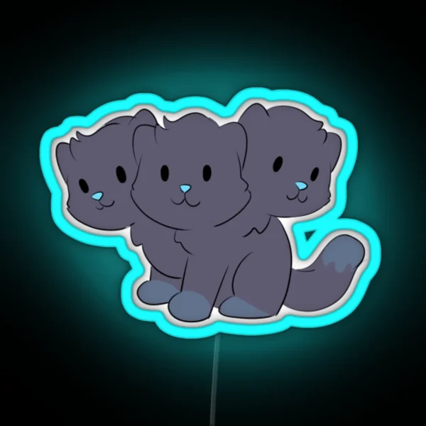 Cerberus Cat Pun RGB Neon Sign
