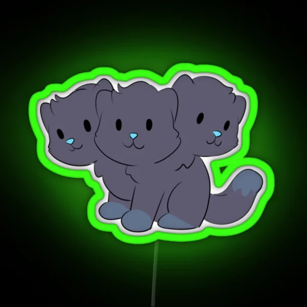 Cerberus Cat Pun RGB Neon Sign