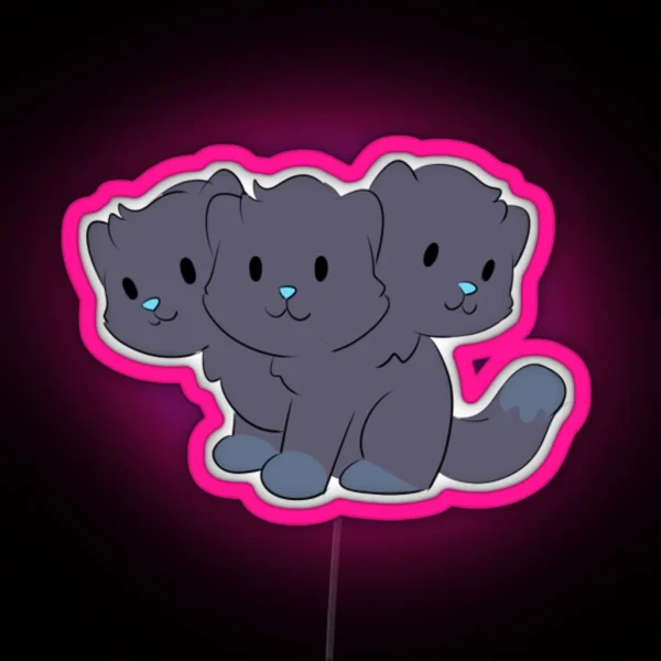 Cerberus Cat Pun RGB Neon Sign