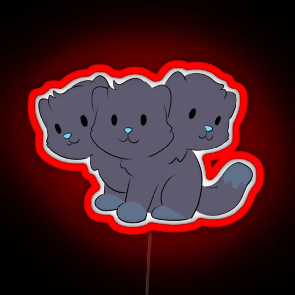 Cerberus Cat Pun RGB Neon Sign
