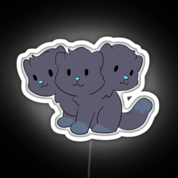 Cerberus Cat Pun RGB Neon Sign
