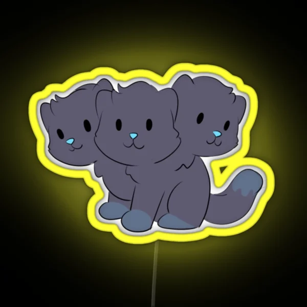 Cerberus Cat Pun RGB Neon Sign