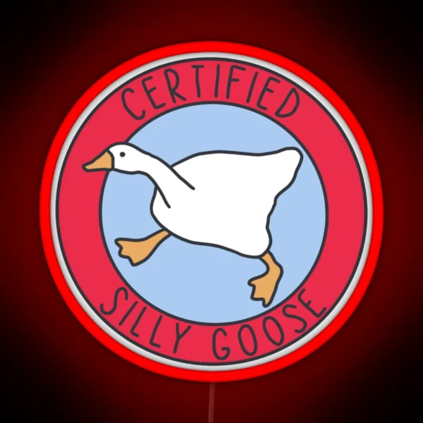 Certified Silly Goose Blue And Red RGB Neon Sign