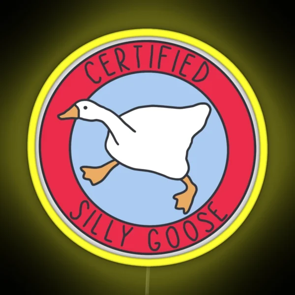 Certified Silly Goose Blue And Red RGB Neon Sign