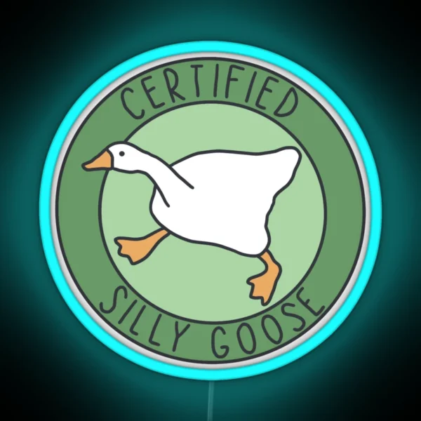 Certified Silly Goose Green RGB Neon Sign