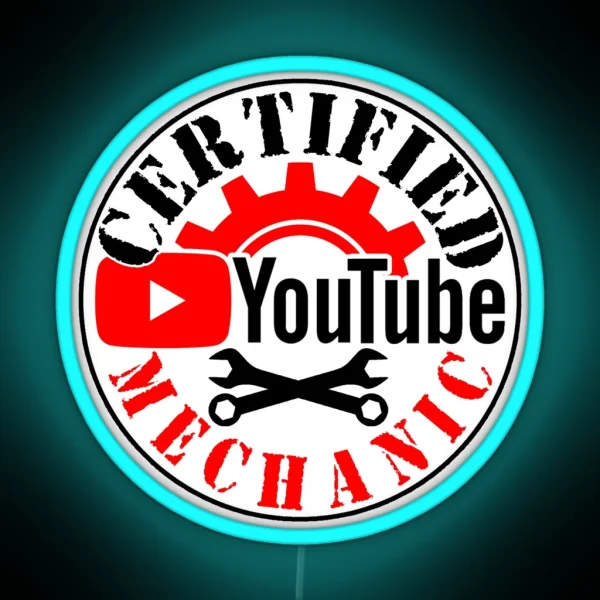 Certified Youtube Mechanic RGB Neon Sign