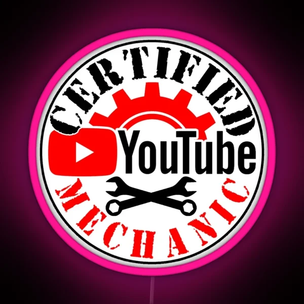 Certified Youtube Mechanic RGB Neon Sign