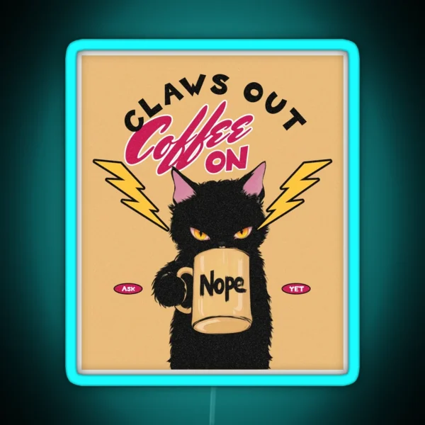 Challenging Feline Look Nope I M Not Impressed RGB Neon Sign