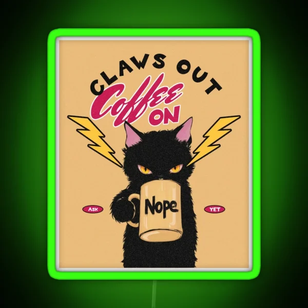 Challenging Feline Look Nope I M Not Impressed RGB Neon Sign