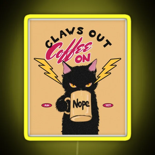 Challenging Feline Look Nope I M Not Impressed RGB Neon Sign