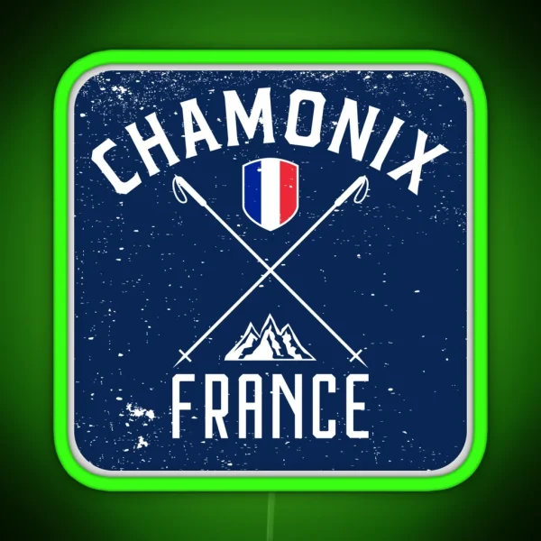 Chamonix France Ski RGB Neon Sign