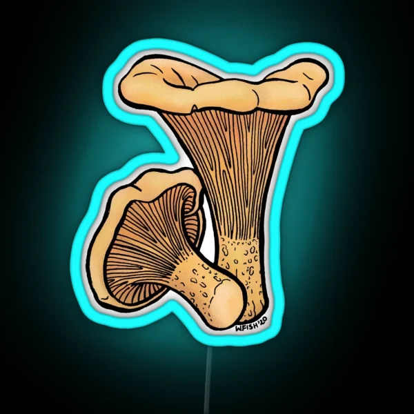 Chanterelle Mushroom RGB Neon Sign