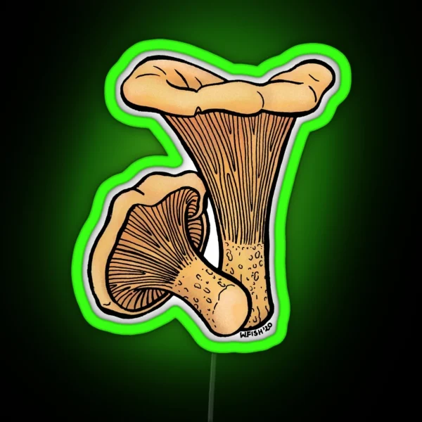 Chanterelle Mushroom RGB Neon Sign