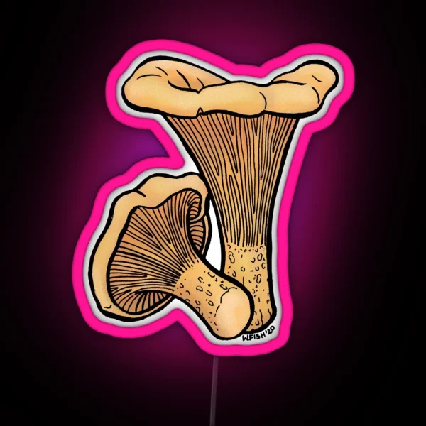 Chanterelle Mushroom RGB Neon Sign