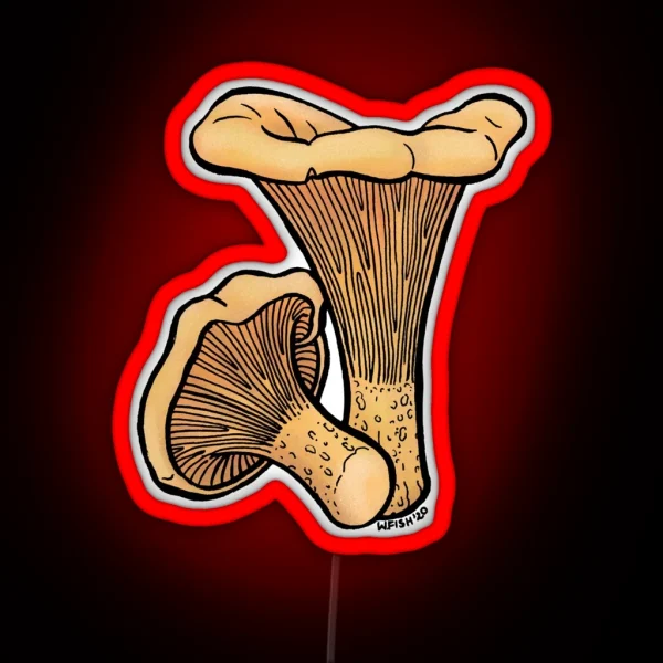 Chanterelle Mushroom RGB Neon Sign