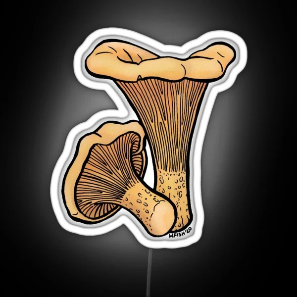 Chanterelle Mushroom RGB Neon Sign