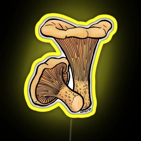 Chanterelle Mushroom RGB Neon Sign