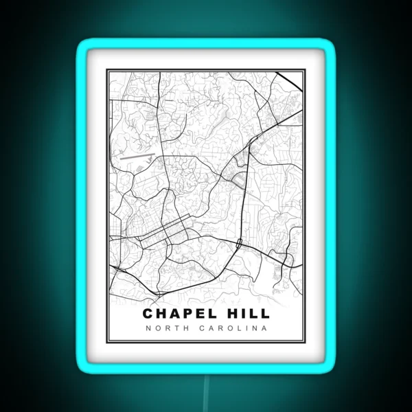 Chapel Hill Map RGB Neon Sign