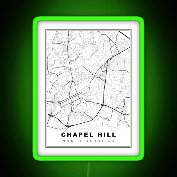 Chapel Hill Map RGB Neon Sign
