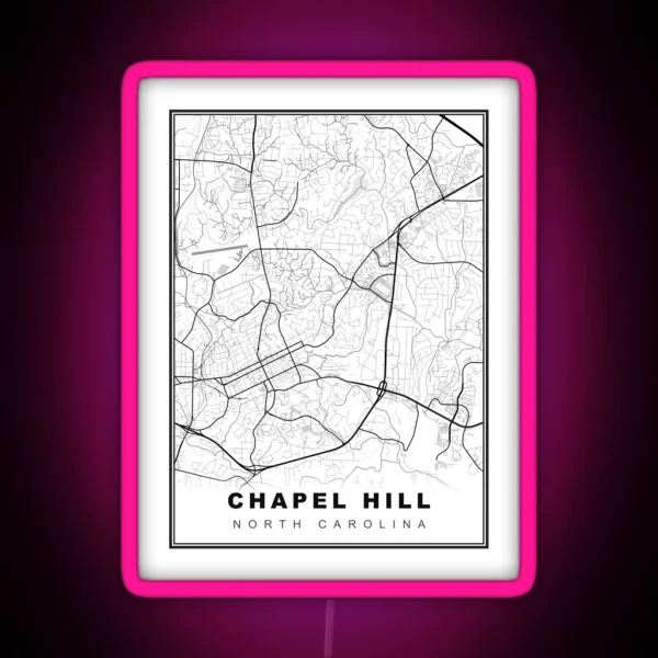 Chapel Hill Map RGB Neon Sign