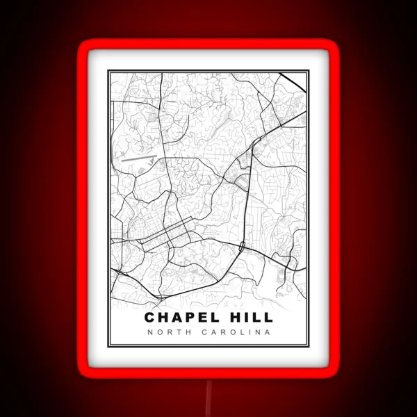 Chapel Hill Map RGB Neon Sign