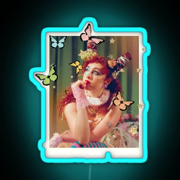 Chappell Roan Whimsical Portrait RGB Neon Sign