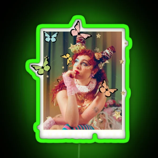 Chappell Roan Whimsical Portrait RGB Neon Sign