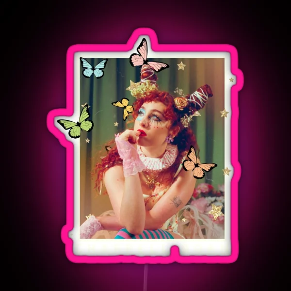 Chappell Roan Whimsical Portrait RGB Neon Sign