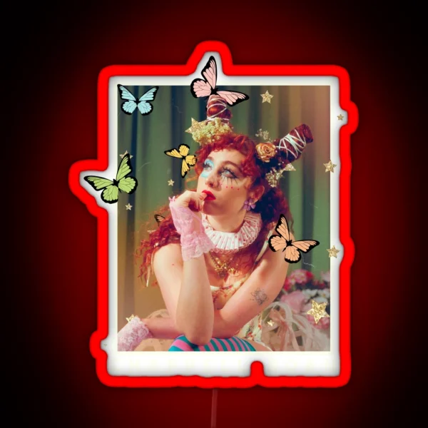 Chappell Roan Whimsical Portrait RGB Neon Sign