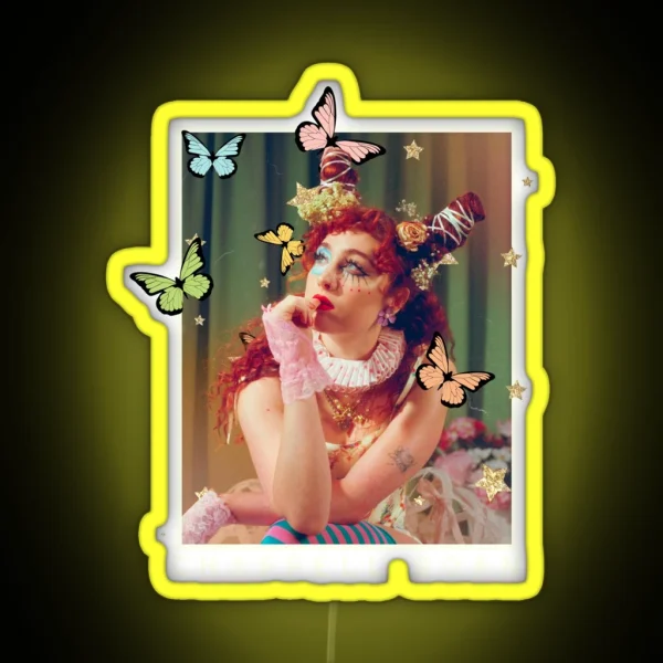 Chappell Roan Whimsical Portrait RGB Neon Sign