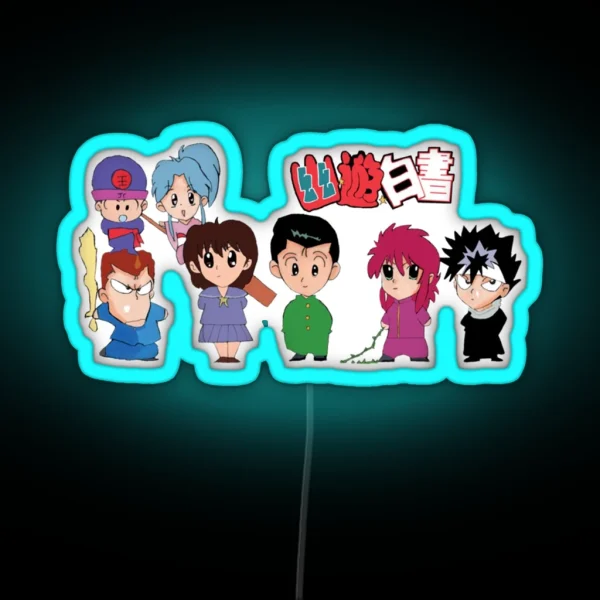 Characters From Hakusho Yu Manga Chibi Cute RGB Neon Sign