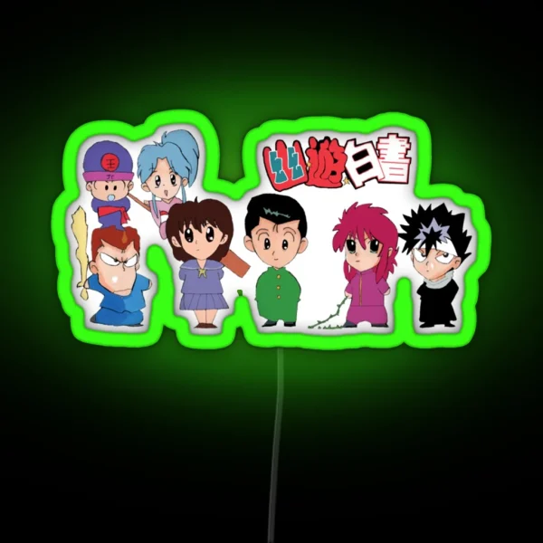 Characters From Hakusho Yu Manga Chibi Cute RGB Neon Sign