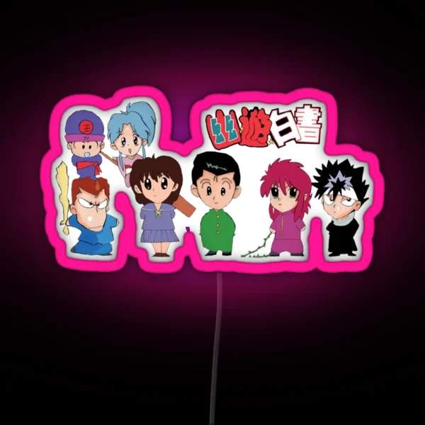 Characters From Hakusho Yu Manga Chibi Cute RGB Neon Sign