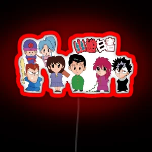 Characters From Hakusho Yu Manga Chibi Cute RGB Neon Sign