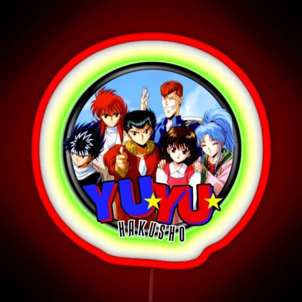 Characters Funny Hakusho Manga Logo RGB Neon Sign