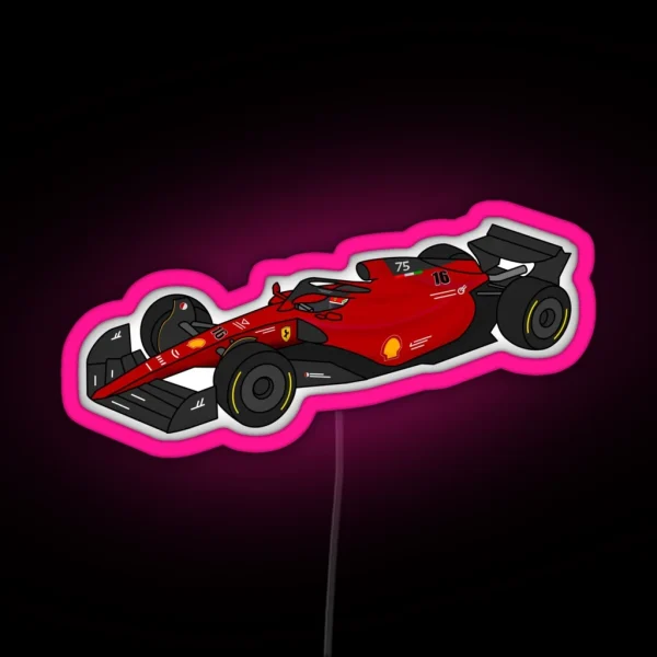 Charles Leclerc 16 Ferrari Formula One Race Car RGB Neon Sign