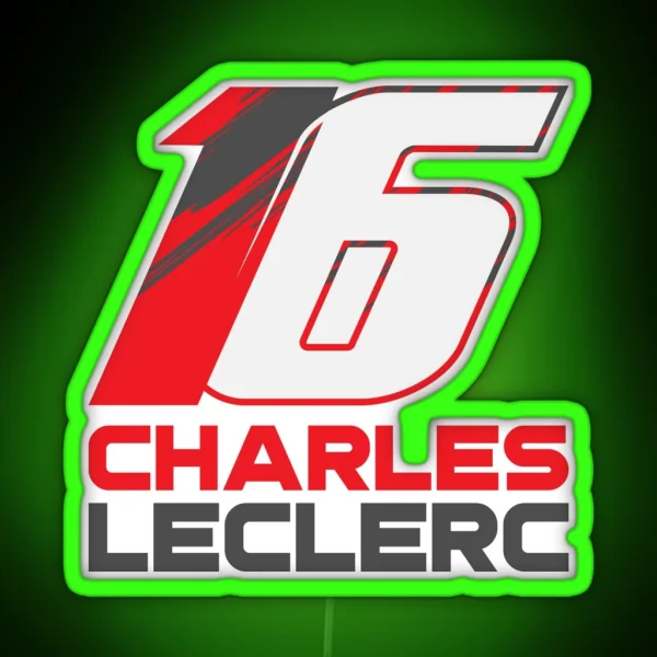 Charles Leclerc 16 V3 RGB Neon Sign