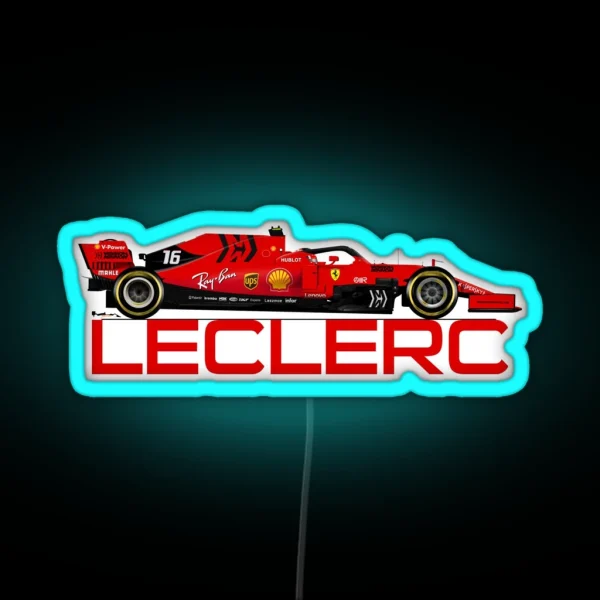 Charles Leclerc 2019 Name Text RGB Neon Sign