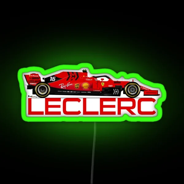 Charles Leclerc 2019 Name Text RGB Neon Sign