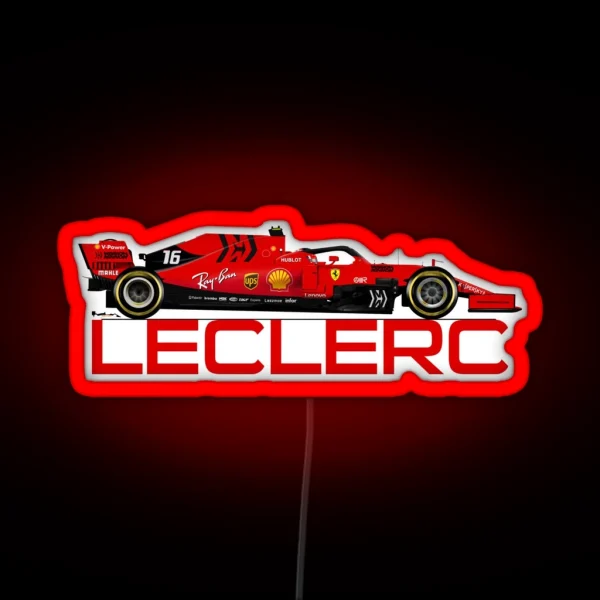 Charles Leclerc 2019 Name Text RGB Neon Sign