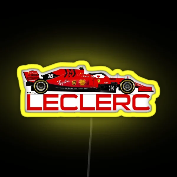 Charles Leclerc 2019 Name Text RGB Neon Sign